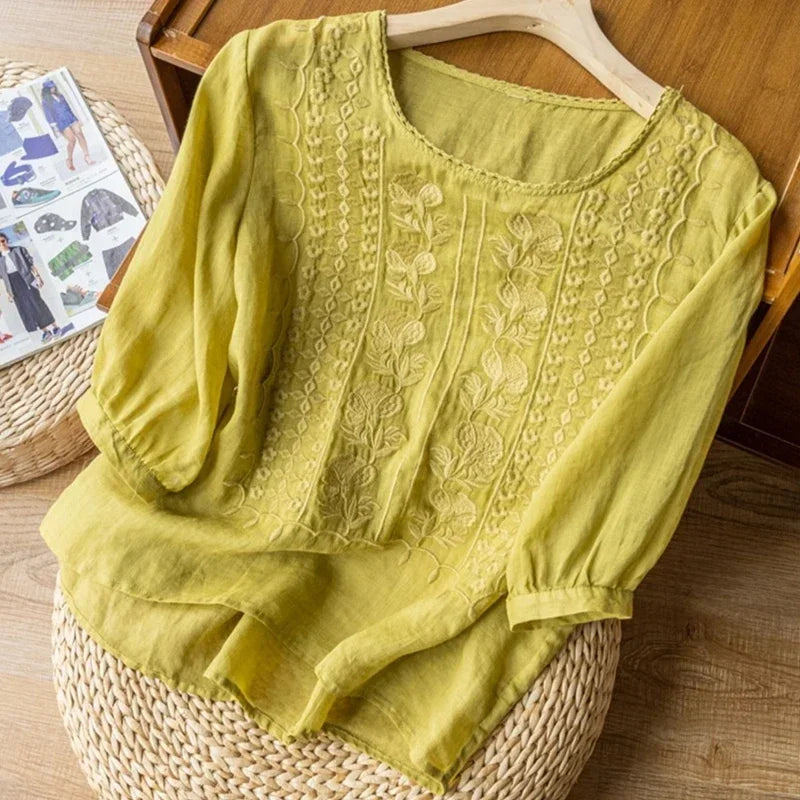 Damen Bluse mit Stickerei – leicht, luftig und elegant für den Alltag