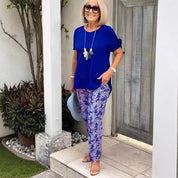 Damen Sommer-Set – lockere Bluse und Hose mit weitem Bein, leicht und elegant
