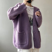 Damen-Oversize-Cardigan mit Taschen