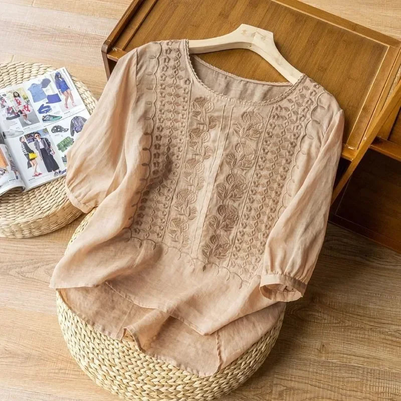 Damen Bluse mit Stickerei – leicht, luftig und elegant für den Alltag