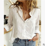 Damen Bluse mit Knöpfen – Lockere Langarmbluse
