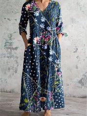 Langes Damen Boho-Kleid mit Blumenprint
