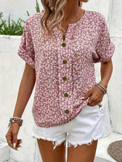 Damen Bluse mit Knöpfen und lockerem Schnitt