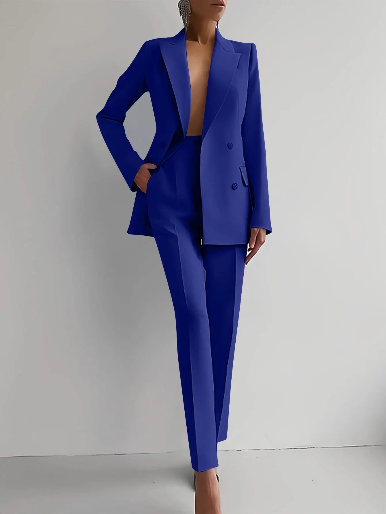 Damen Hosenanzug Zweiteilig – Taillierter Blazer und Anzughose