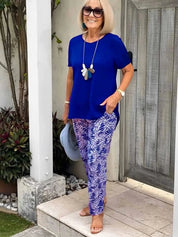 Damen Sommer-Set – lockere Bluse und Hose mit weitem Bein, leicht und elegant