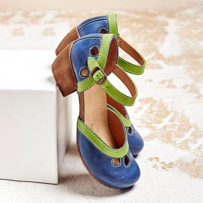 Damen Orthopädische Sandalen mit Absatz – Komfortschuhe mit Riemen und Fußgewölbeunterstützung