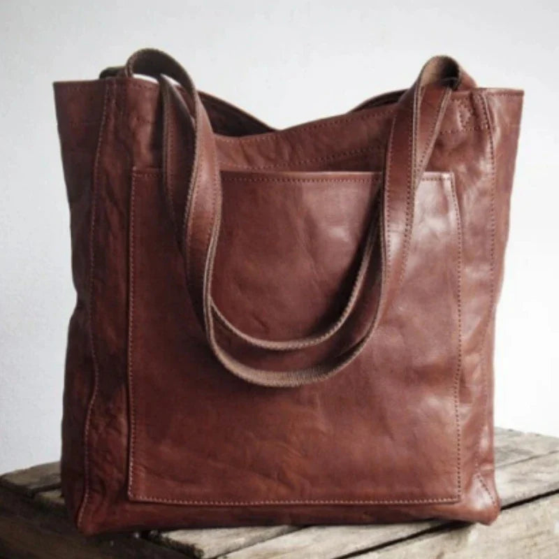 Damen Shopper-Tasche mit großem Innenfach – geräumige Schultertasche aus Kunstleder