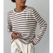 Damen Oversize Streifenbluse mit langen Ärmeln