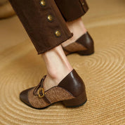 Damen T-Strap Ballerinas – Elegante Retro-Ballerinas mit niedrigem Absatz