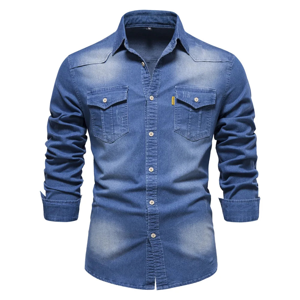 Herren Jeanshemd