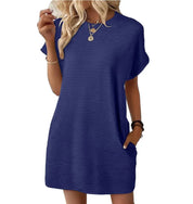 Damen Minikleid mit Taschen und kurzem Arm – lässiges Sommerkleid in Loose Fit