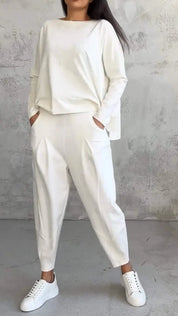Damen Jogginganzug 2-teilig – Lässiges Set aus Sweatshirt und Hose