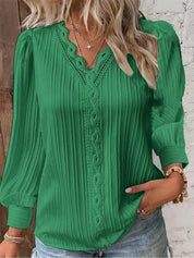Damen Bluse elegant mit Spitzendetails