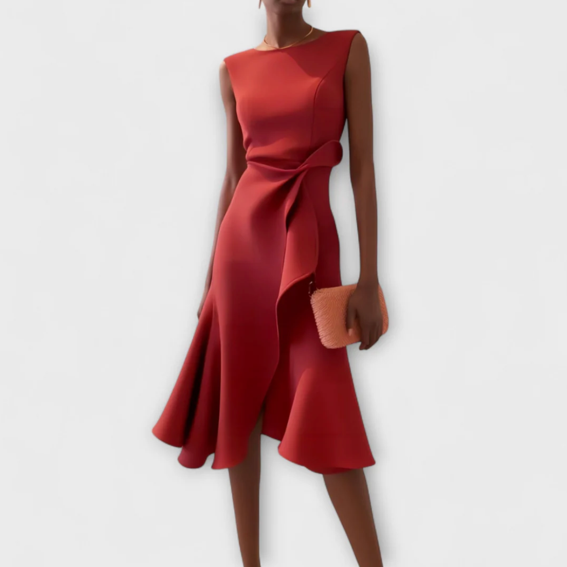Elegantes Midi-Kleid mit asymmetrischer Drapierung – moderne Klassik