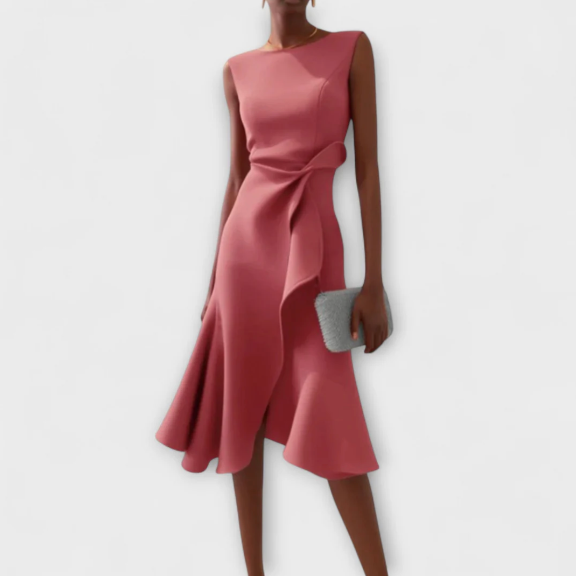 Elegantes Midi-Kleid mit asymmetrischer Drapierung – moderne Klassik