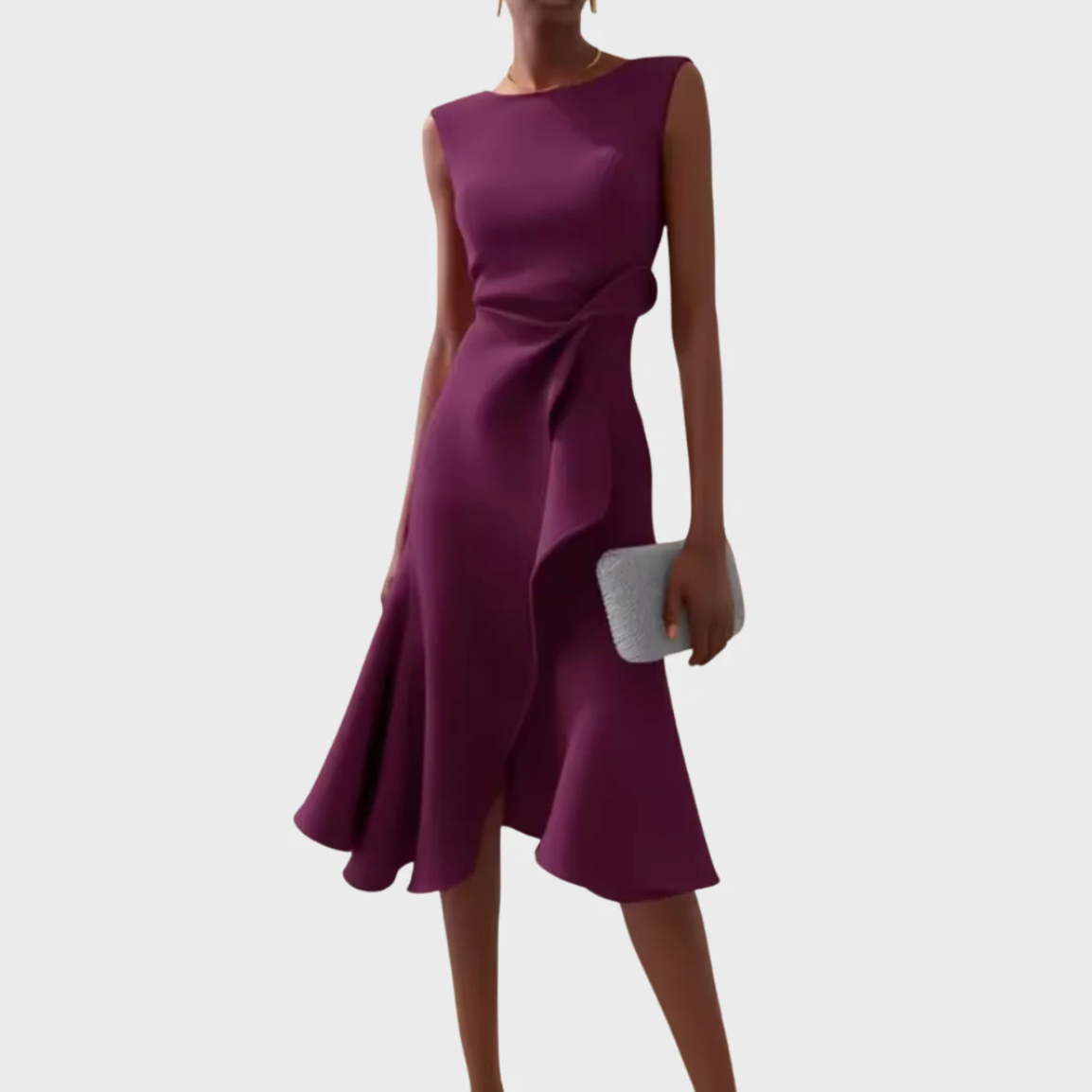Elegantes Midi-Kleid mit asymmetrischer Drapierung – moderne Klassik