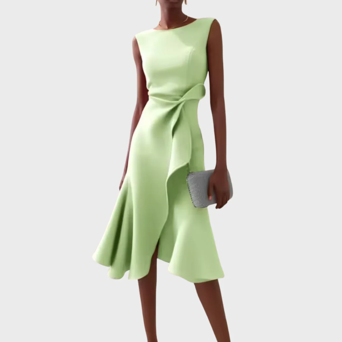 Elegantes Midi-Kleid mit asymmetrischer Drapierung – moderne Klassik