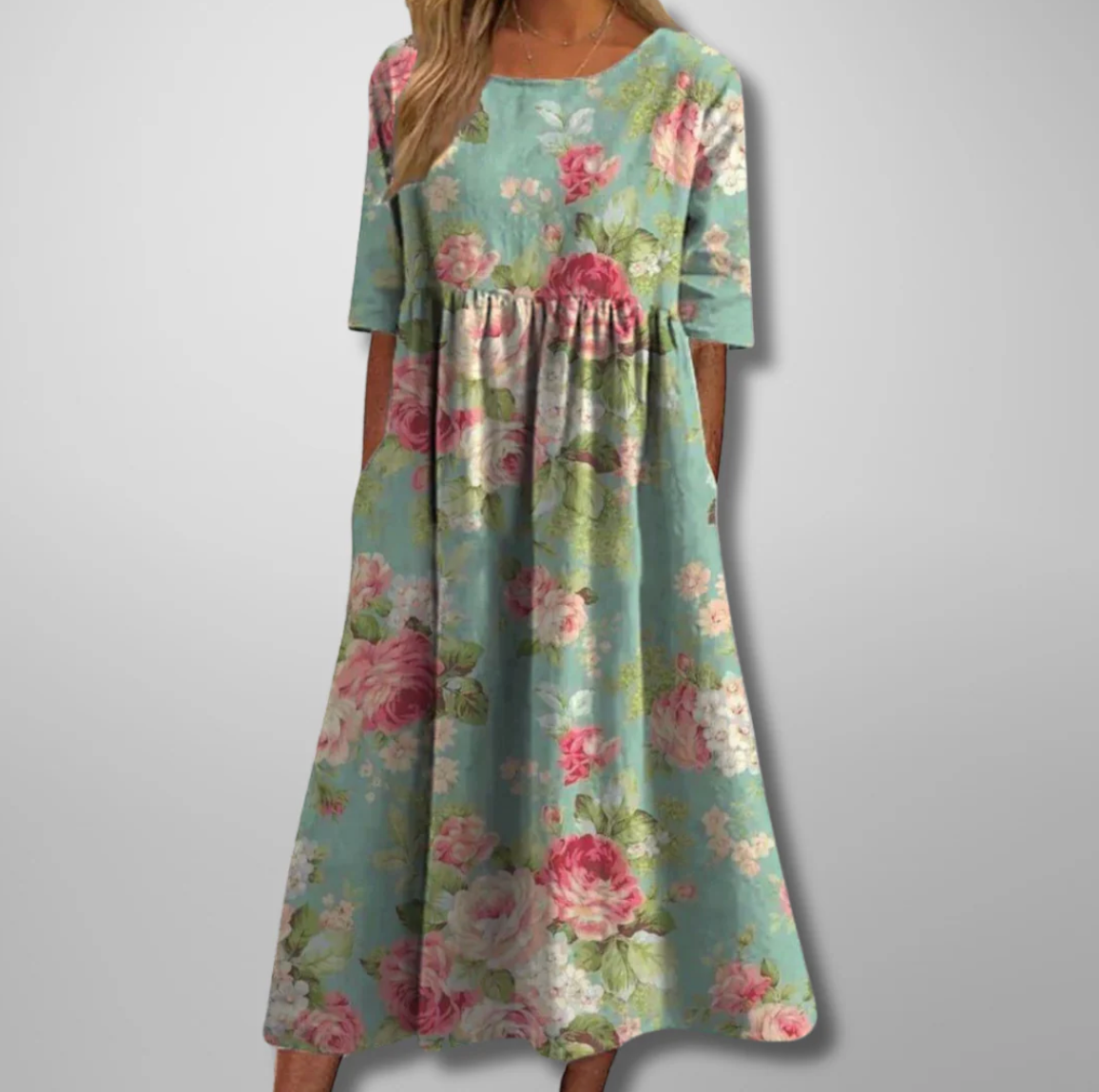 Damen Maxi-Kleid mit Blumenmuster