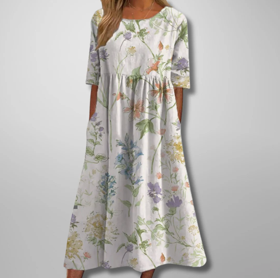 Damen Maxi-Kleid mit Blumenmuster