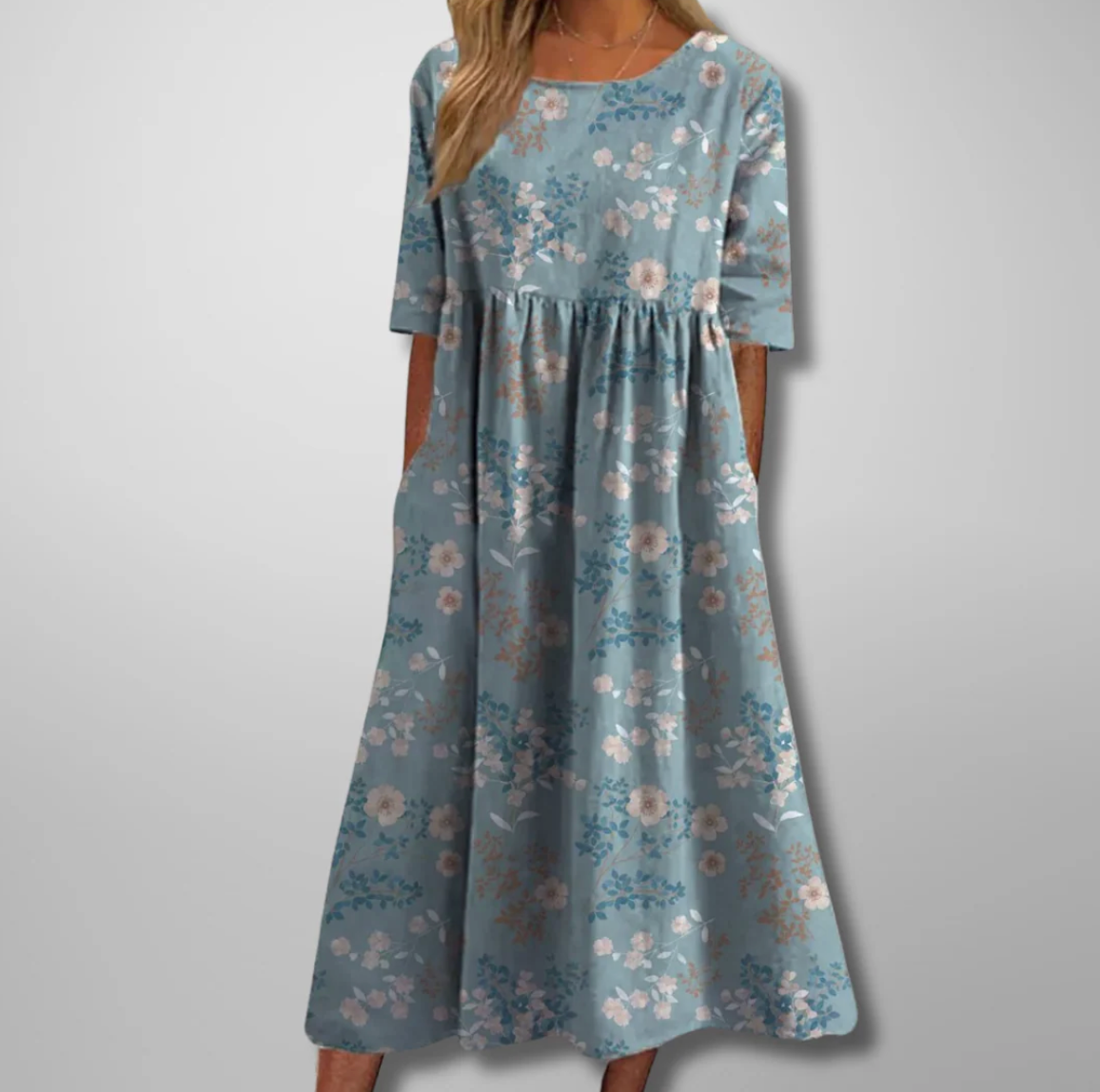 Damen Maxi-Kleid mit Blumenmuster