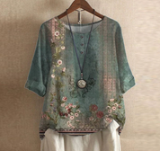 Damen Vintage-Top mit Print – locker und luftig