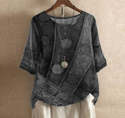 Damen Vintage-Top mit Print – locker und luftig