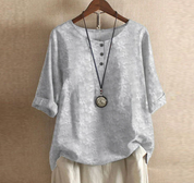 Damen Vintage-Top mit Print – locker und luftig