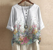 Damen Vintage-Top mit Print – locker und luftig