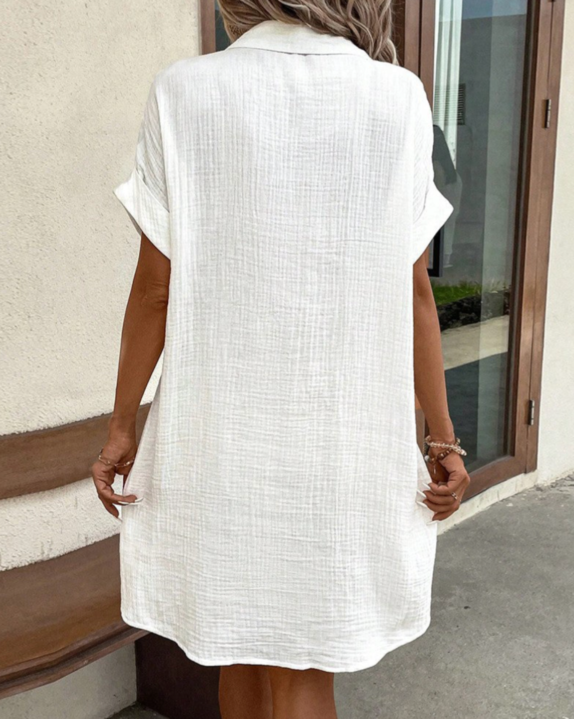 Damen Hemdblusenkleid mit Knopfleiste