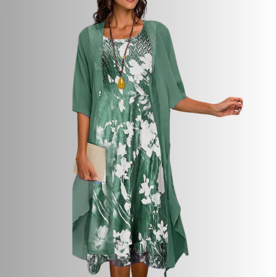 Damen-Set: Kleid mit Überwurf