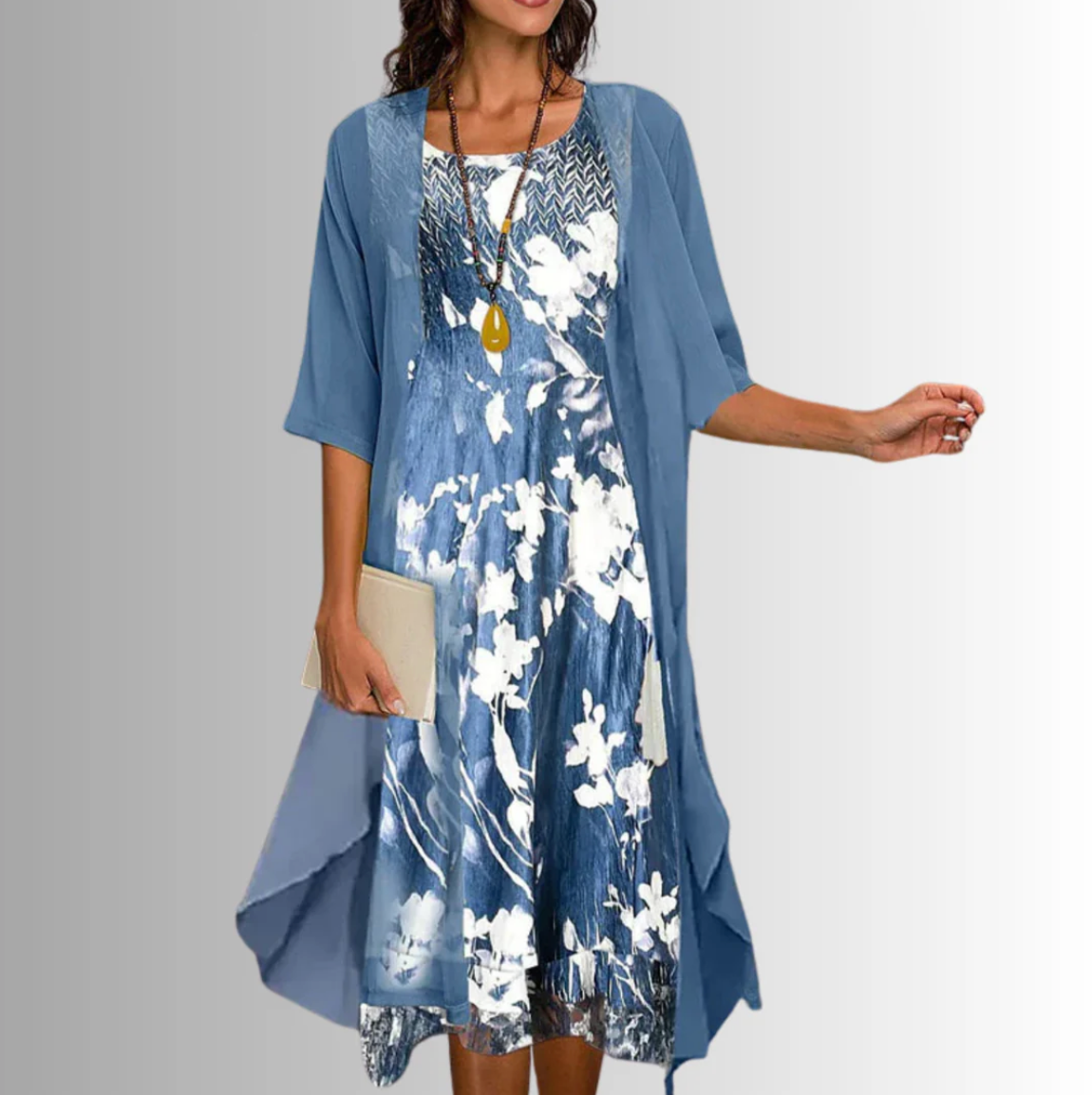 Damen-Set: Kleid mit Überwurf