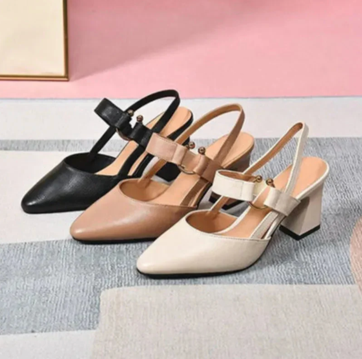 Damen Pumps mit niedrigem Absatz und Riemchen – elegant, komfortabel, stabil