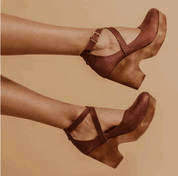 Damen Keilabsatz-Schuhe mit Knöchelriemen