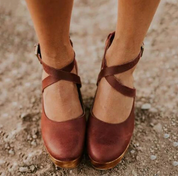 Damen Keilabsatz-Schuhe mit Knöchelriemen