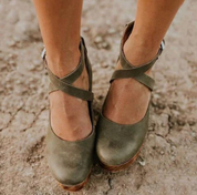 Damen Keilabsatz-Schuhe mit Knöchelriemen