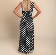 Damen Maxi-Kleid mit Punktemuster – leichtes, ärmelloses Sommerkleid