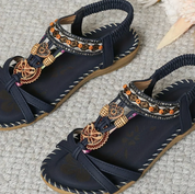 Damen Boho-Sandalen – leichte Sandalen mit flacher Sohle