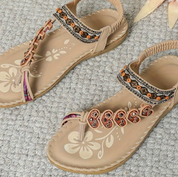 Damen Boho-Sandalen – leichte Sandalen mit flacher Sohle