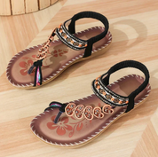 Damen Boho-Sandalen – leichte Sandalen mit flacher Sohle
