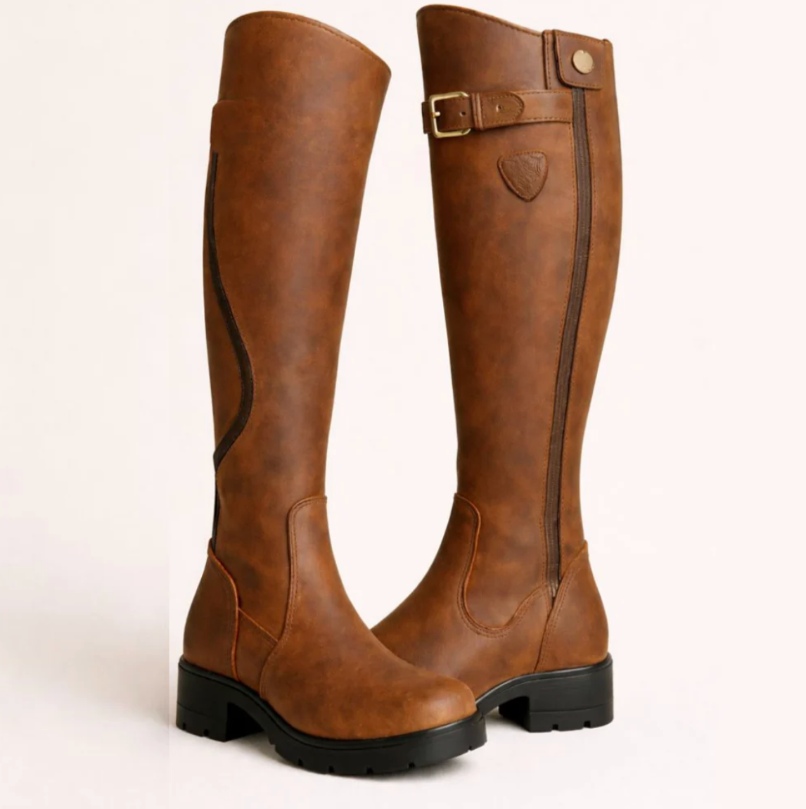 Damen Hohe Stiefel Wasserdicht – Komfortable Stiefel mit Reißverschluss und Rutschfester Sohle