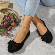 Damen Ballerinas mit Schleife – bequeme elegante Slip-on Schuhe