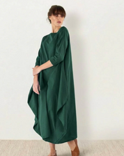 Damen Oversize Maxikleid mit 3/4-Ärmeln und Taschen