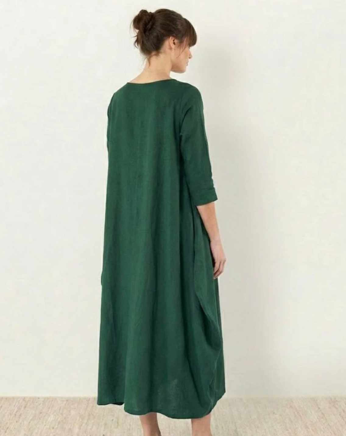 Damen Oversize Maxikleid mit 3/4-Ärmeln und Taschen