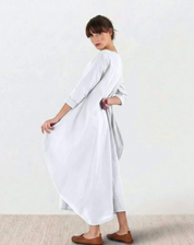 Damen Oversize Maxikleid mit 3/4-Ärmeln und Taschen