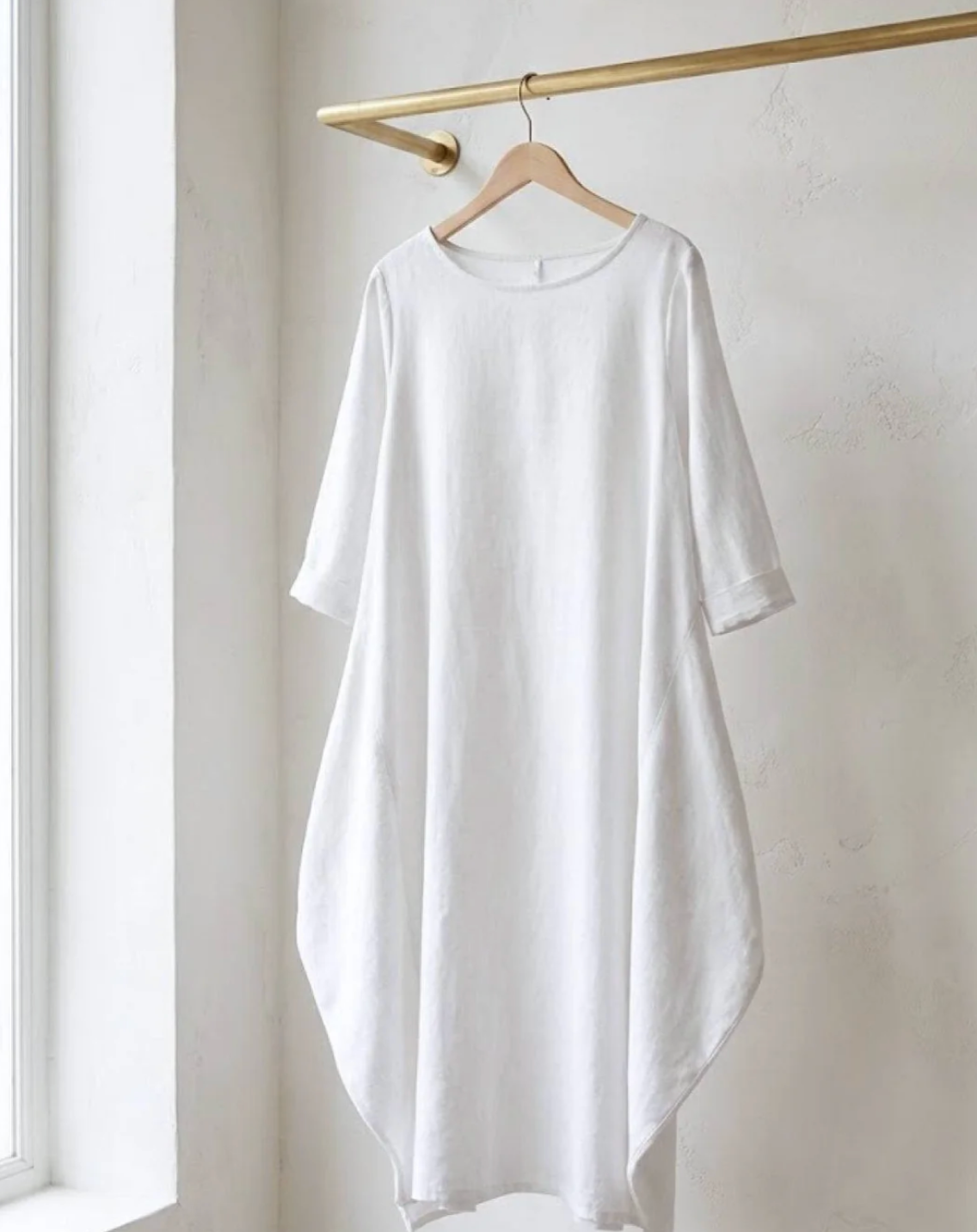 Damen Oversize Maxikleid mit 3/4-Ärmeln und Taschen