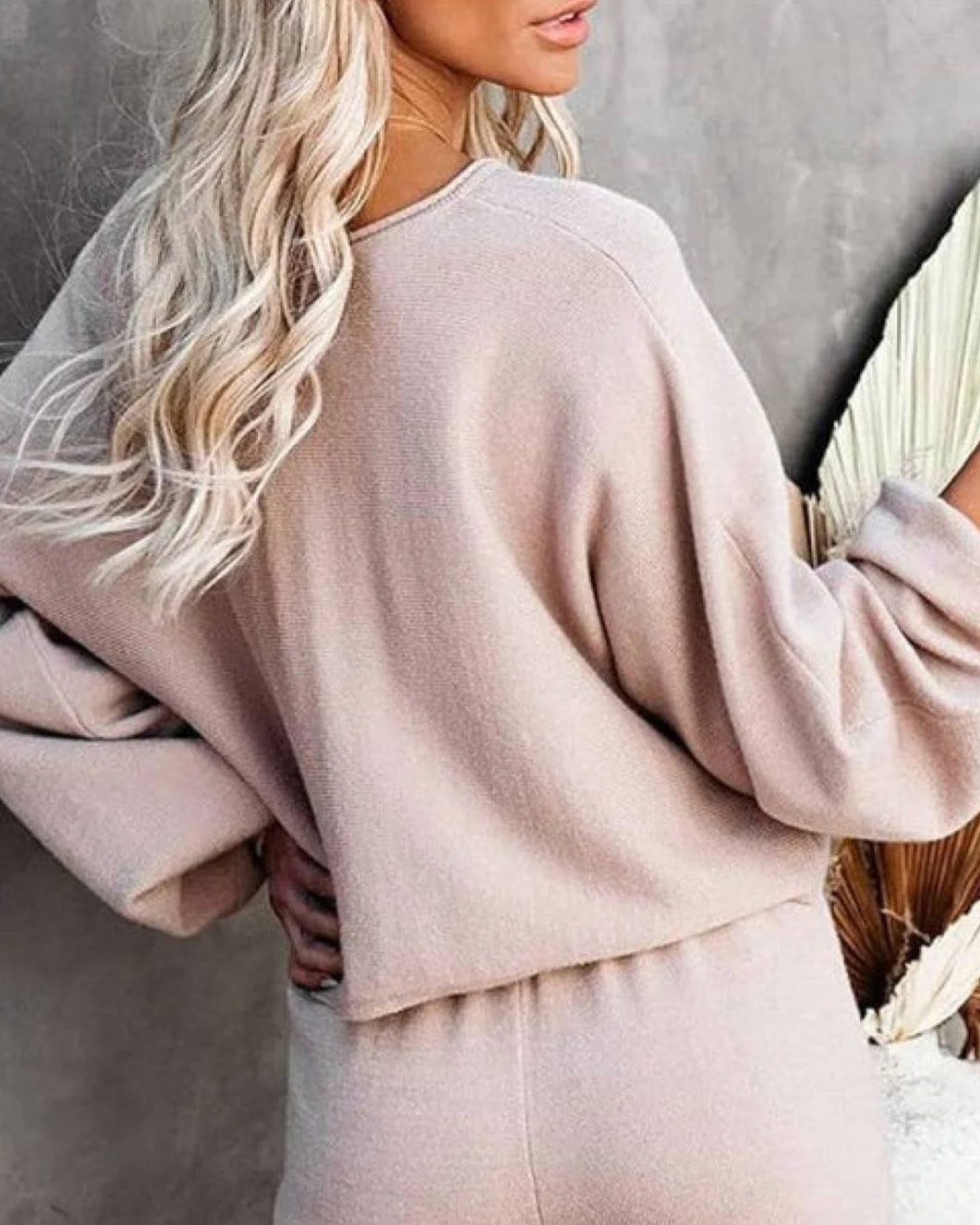 Damen Jogginganzug 2-teilig – Oversize Sweatshirt und Wide-Leg-Hose mit hohem Bund