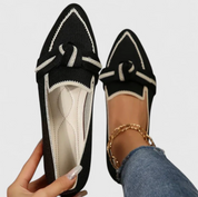 Damen Loafer mit Spitzkappe und Zierknoten – leichte Slipper