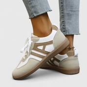 Damen Retro Sneaker mit Schnürung – bequeme Freizeitschuhe mit Gummisohle
