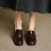 Damen Loafer mit Blockabsatz und Fransen – Elegante Slipper