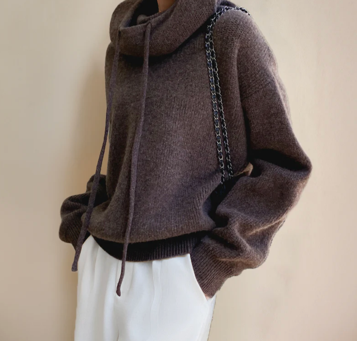 Damen Sweatshirt mit Rollkragen und Bündchen – warm, weich, lässig für kühle Tage